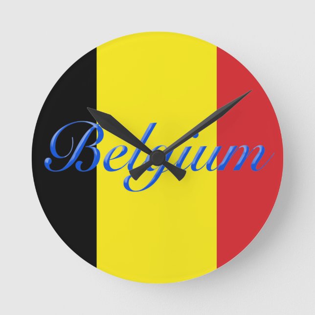 Horloge Ronde Drapeau de Belgique (Recto)