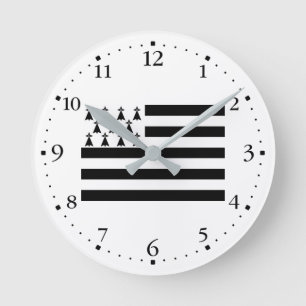Horloge Ronde Drapeau de Bretagne patriotique