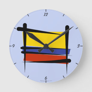 Horloge Ronde Drapeau de brosse de la Colombie