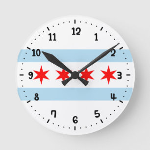 Horloge Ronde Drapeau de Chicago, Illinois