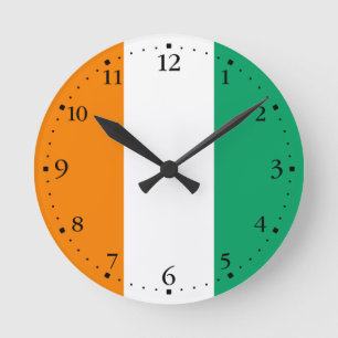 Horloge Ronde Drapeau de Côte d'Ivoire