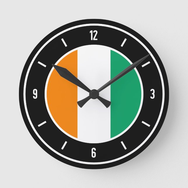 Horloge Ronde Drapeau de Côte d'Ivoire élégant (Recto)