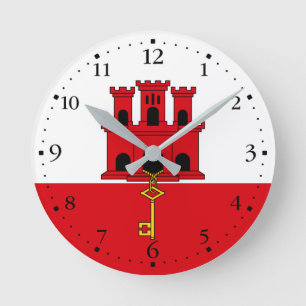 Horloge Ronde Drapeau de Gibraltar