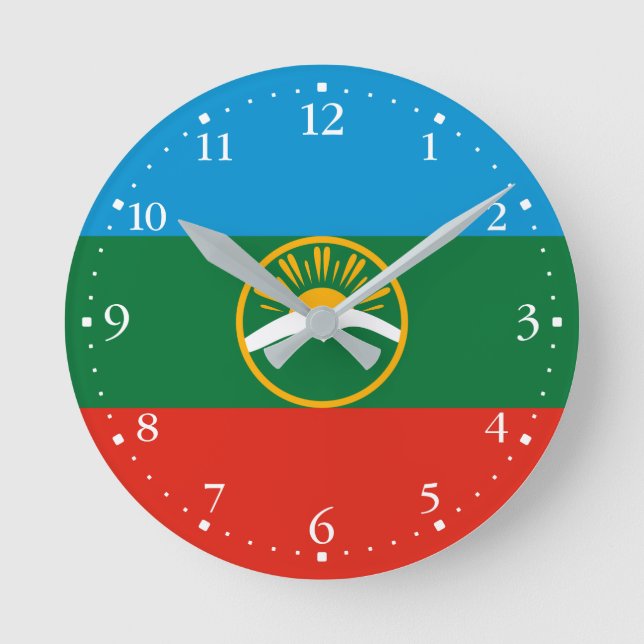 Horloge Ronde Drapeau de Karatchaïevo-Tcherkessie (Recto)