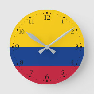 Horloge Ronde Drapeau de la Colombie