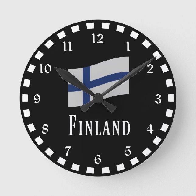 Horloge Ronde Drapeau de la Finlande (Recto)