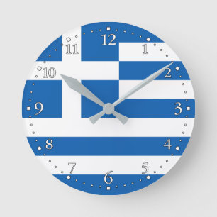 Horloge Ronde Drapeau de la Grèce