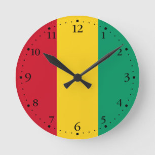 Horloge Ronde Drapeau de la Guinée