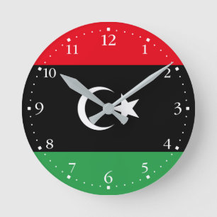 Horloge Ronde Drapeau de la Libye patriotique