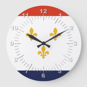 Horloge Ronde Drapeau de La Nouvelle-Orléans (Louisiane) Grande