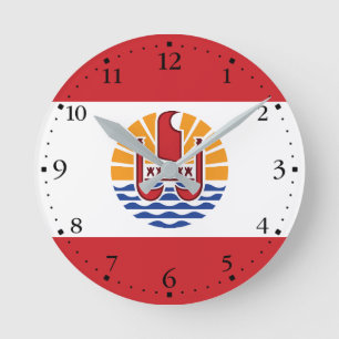 Horloge Ronde Drapeau de la Polynésie française