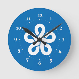 Horloge Ronde Drapeau de la préfecture de Fukuoka, Japon