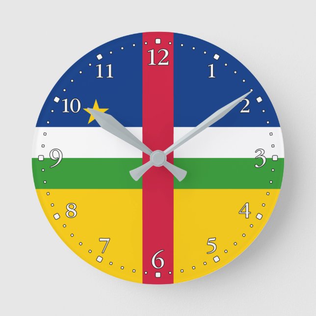 Horloge Ronde Drapeau de la République centrafricaine (Recto)