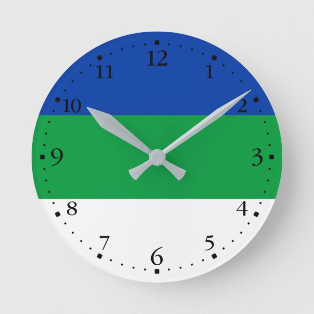 Horloge Ronde Drapeau de la République de Komi (Recto)