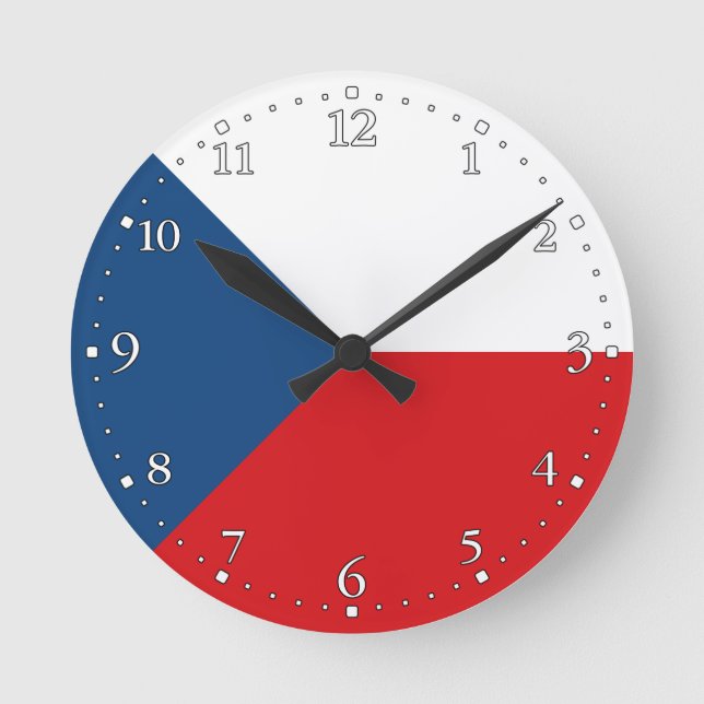 Horloge Ronde Drapeau de la République tchèque (Recto)