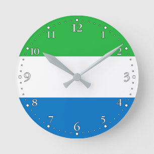 Horloge Ronde Drapeau de la Sierra Leone