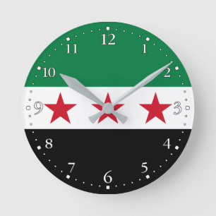 Horloge Ronde Drapeau de la Syrie
