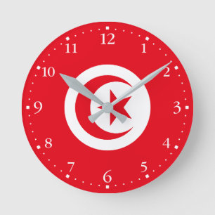 Horloge Ronde Drapeau de la Tunisie