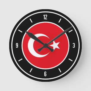 Horloge Ronde Drapeau de la Turquie Élégant