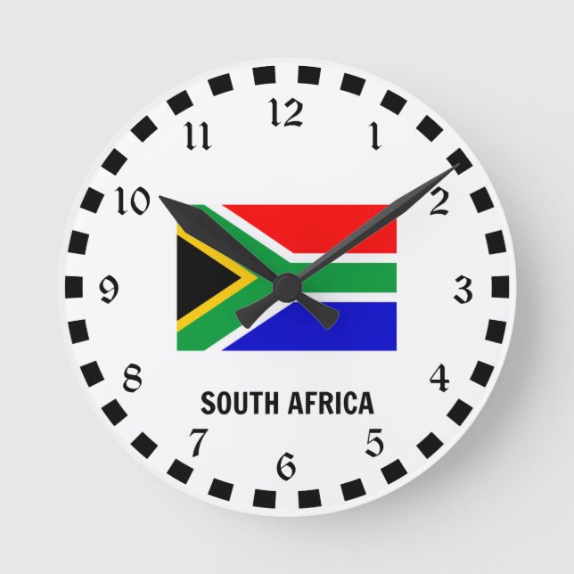 Horloge Ronde Drapeau de l'Afrique du Sud (Recto)