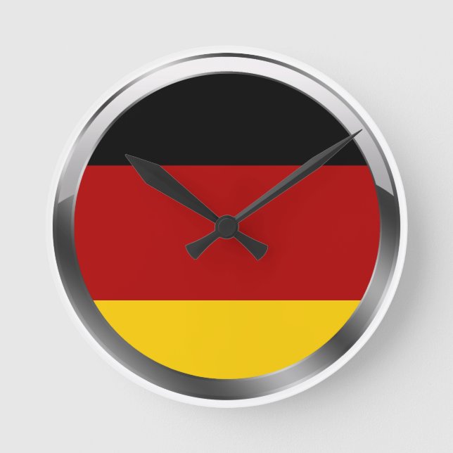 Horloge Ronde Drapeau de l'Allemagne de l'Allemagne Deutschland (Recto)