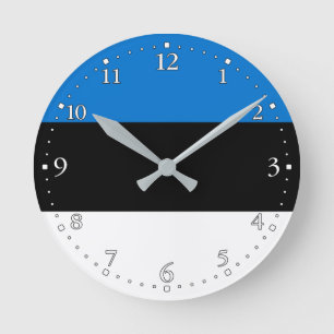 Horloge Ronde Drapeau de l'Estonie patriotique