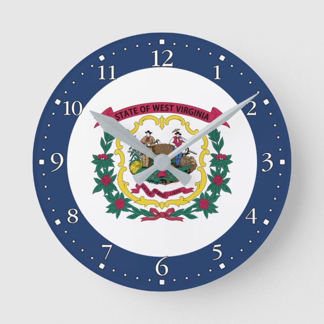 Horloge Ronde Drapeau de l'État de Virginie occidentale (Recto)