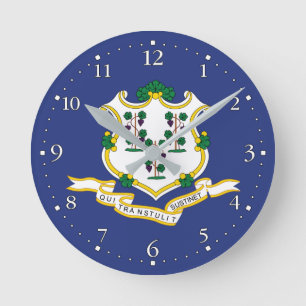Horloge Ronde Drapeau de l'État du Connecticut