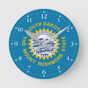 Horloge Ronde Drapeau de l'État du Dakota du Sud