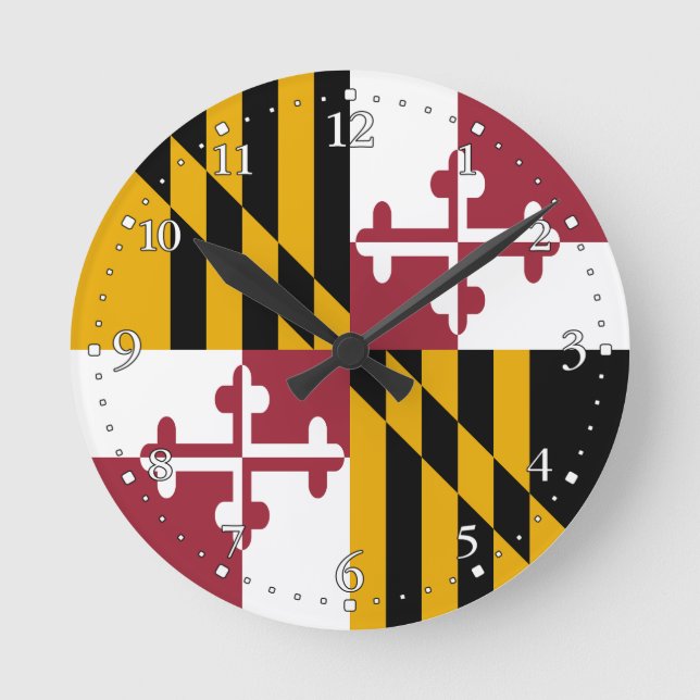 Horloge Ronde Drapeau de l'État du Maryland (Recto)