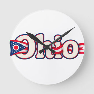 Horloge Ronde Drapeau de l'Ohio