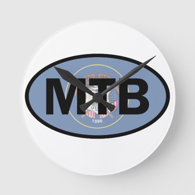 Horloge Ronde Drapeau de l'Utah VTT (Recto)