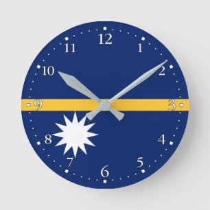 Horloge Ronde Drapeau de Nauru