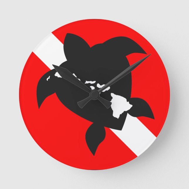 Horloge Ronde Drapeau de plongée (Recto)