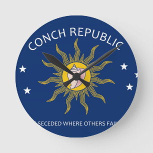 Horloge Ronde Drapeau de République de conque
