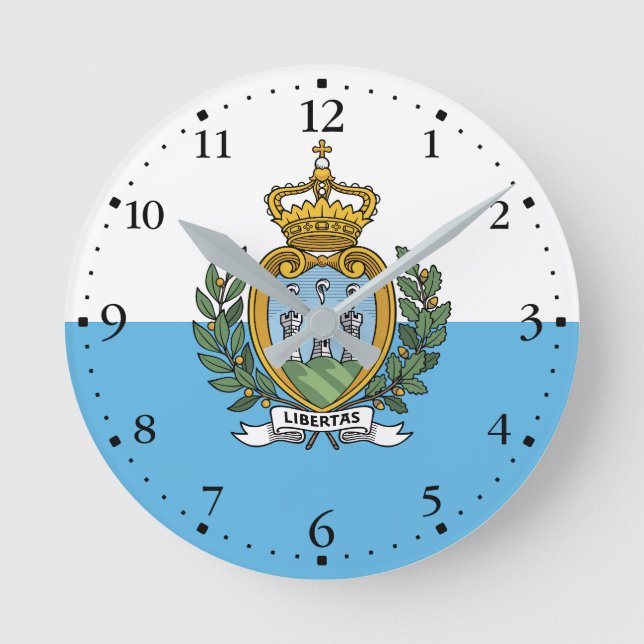 Horloge Ronde Drapeau de Saint-Marin (Recto)