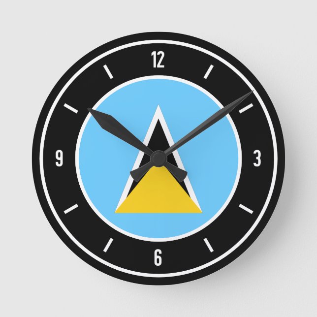 Horloge Ronde Drapeau de Sainte-Lucie élégant (Recto)