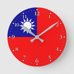 Horloge Ronde Drapeau de Taïwan
