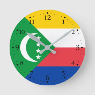 Horloge Ronde Drapeau des Comores