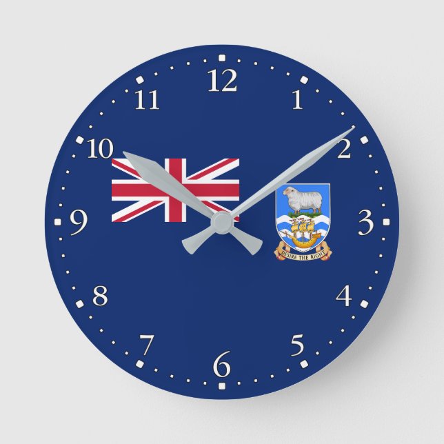 Horloge Ronde Drapeau des îles Falkland (Recto)