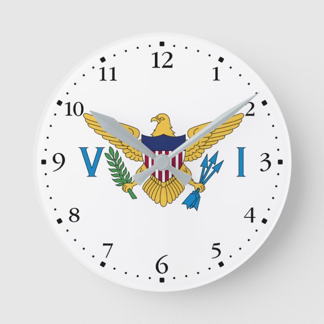 Horloge Ronde Drapeau des îles Vierges américaines patriotiques (Recto)