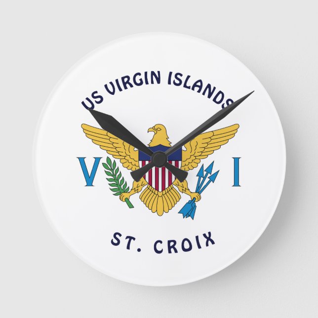 Horloge Ronde Drapeau des îles Vierges américaines Ste Croix USV (Recto)