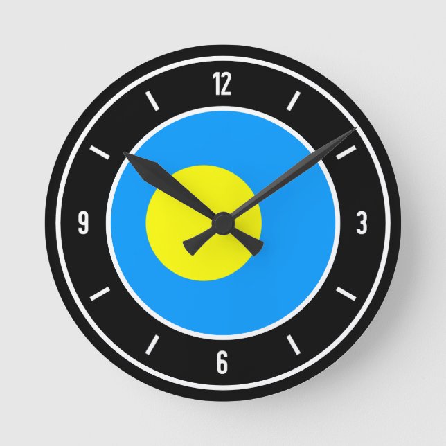 Horloge Ronde Drapeau des Palaos élégant (Recto)