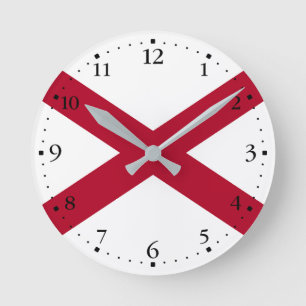 Horloge Ronde Drapeau d'État de l'Alabama