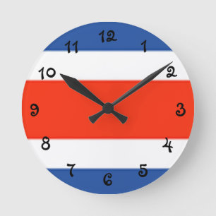 Horloge Ronde Drapeau du Costa Rica