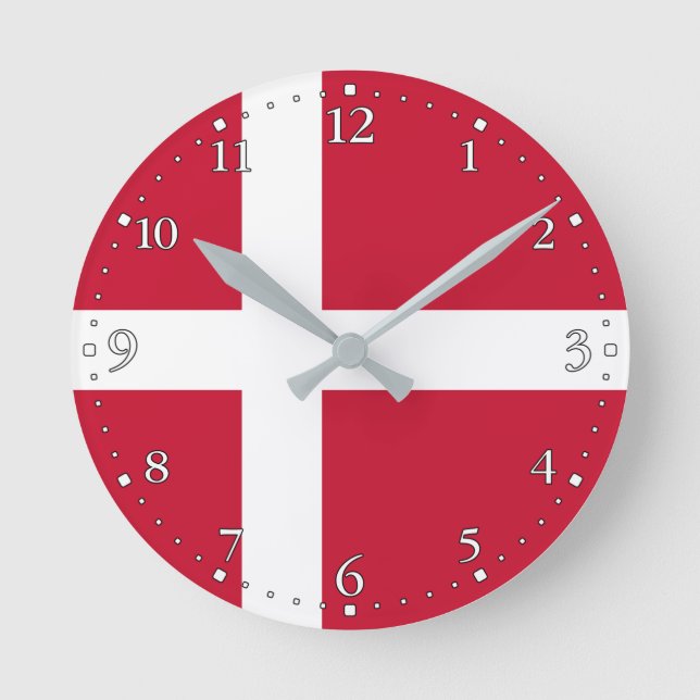 Horloge Ronde Drapeau du Danemark (Recto)