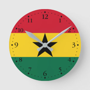 Horloge Ronde Drapeau du Ghana