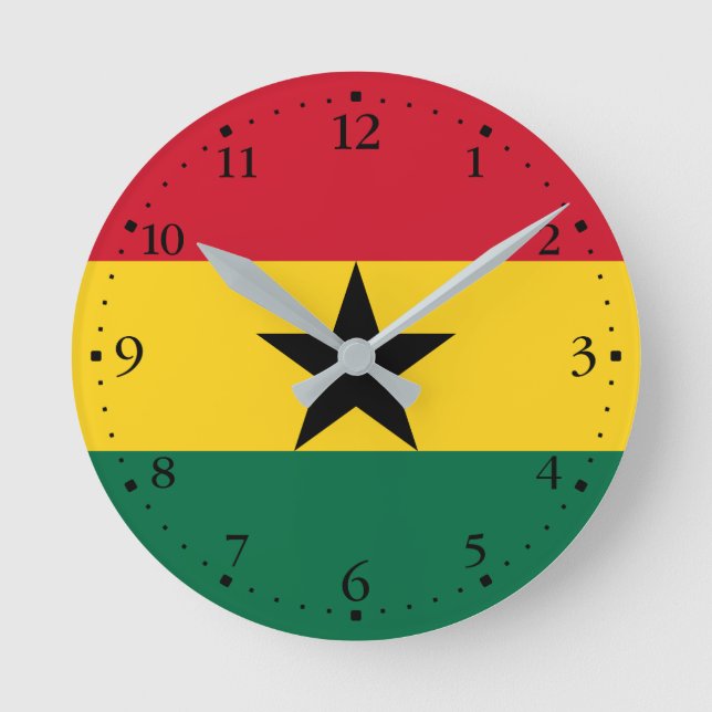 Horloge Ronde Drapeau du Ghana (Recto)