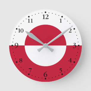 Horloge Ronde Drapeau du Groenland