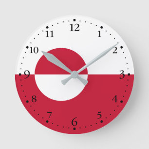 Horloge Ronde Drapeau du Groenland